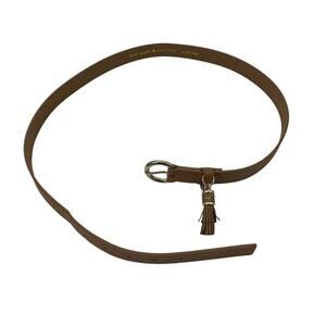 KATE SPADE NEW YORK In the Loop Leather Belt Brown Tasseled Adjustable Large